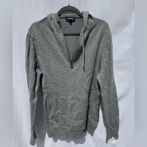 Express Men’s Gray Zip Up Hoodie Sweater | Size Large